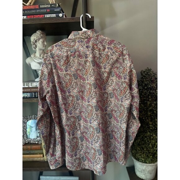 Vince Long Sleeve Button Down Paisley Shirt Multicolor Mens Size Large - Picture 3 of 5